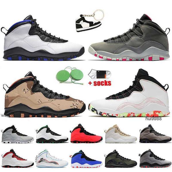 

fashion jumpman  10s basketball shoes orlando smoke grey desert camo ember glow mens sports sneakers tinker race jordas air shoe, Black