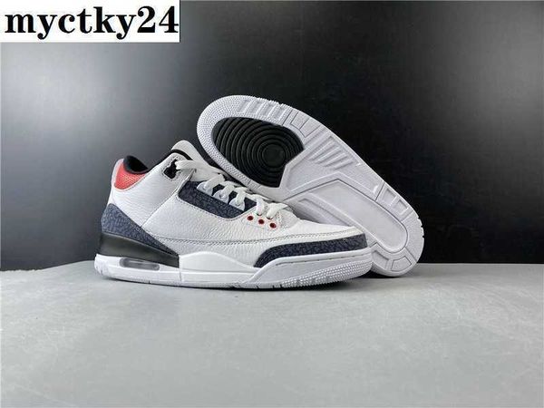 

3 se denim basketball shoes white black fire red fashion sport zapatos sneakers ship with box size us7.5-13