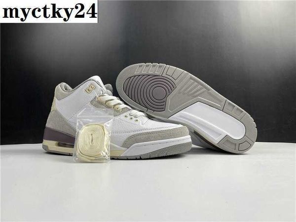 

special edition 3 wmns collaboration basketball designer shoes white medium grey violet ore fashion sport sneakers good quality come with