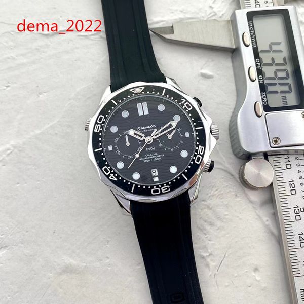 

designer men's watch 42mm quartz ceramic bezel sapphire leisure sports diving watch, Slivery;brown