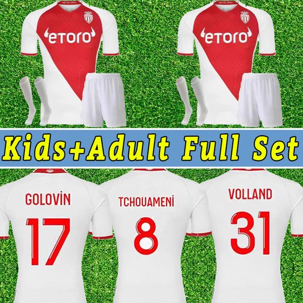 

full set 2022 2023 maillots as monacos soccer jerseys ben yedder jovetic golovin 22 23 geubbels men maillot de foot flocage jorge football s, Black;yellow