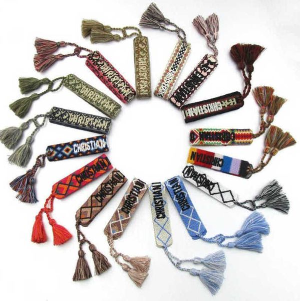 

fashion luxury bracelets women's brand d designer bangle jewelry embroidered word bracelet letter rope woven tassel simple trinket men, Golden;silver