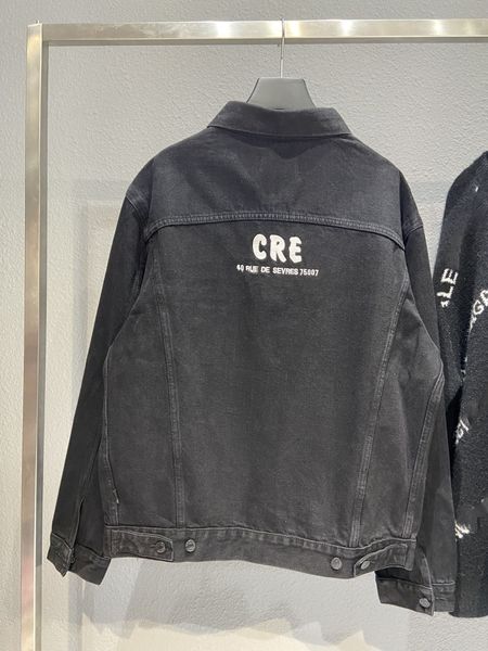 

men's jackets ins couple men's and women's brick counter crew collection denim jacket, Black;brown
