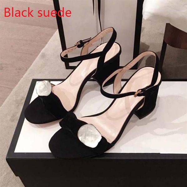 

classics women shoes sandals fashion beach thick bottom slippers alphabet lady sandal leather high heel shoe slides shoe02 012235n, Black