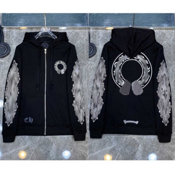

luxury men's fashion jackets sweatshirts designer classic hoodies zipper hooded sweater casual men women cross pullover sanskrit hoodie, Black;brown
