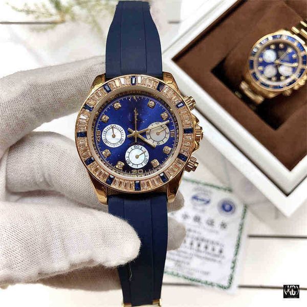 

designer watches wristwatch fashion luxury diamond inlaid three six needle bar nail scale men's leisure, Slivery;brown