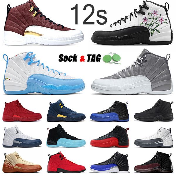 

og designer j12s jumpman 12 basketball shoes 12s hyper royal fashion wholesale us12 us13 eur36-47 taxi fiba gs floral university daik grey b