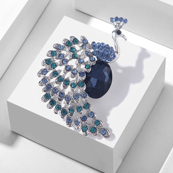 

pretty bird peacock brooch pin pendant crystal brooch for wedding/banquet/bouquet, Gray