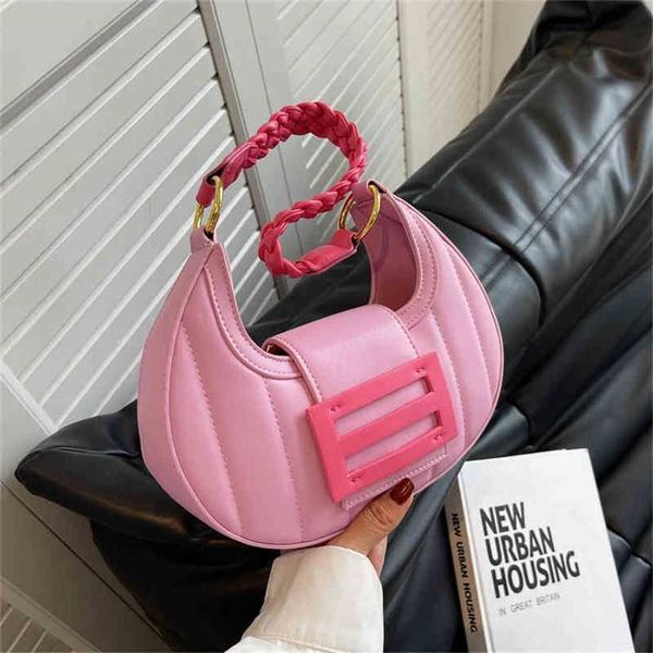 

bags summer girl pink bag 2022 new design weaving staff underarm purses