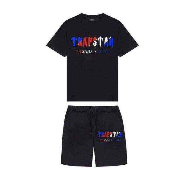 

trapstar designer men's tracksuits suits couples embroidered short sleeve shorts women's crew neck trap star sweatshirt j7, Gray
