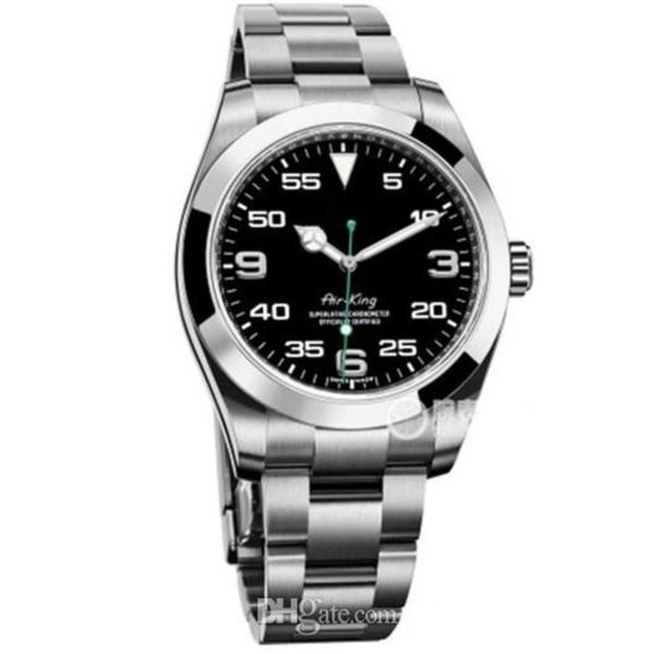 

watches men watch rose gold strap air king black dial green pointer automatic movment sapphire glass mirror men's watches oylg, Slivery;brown