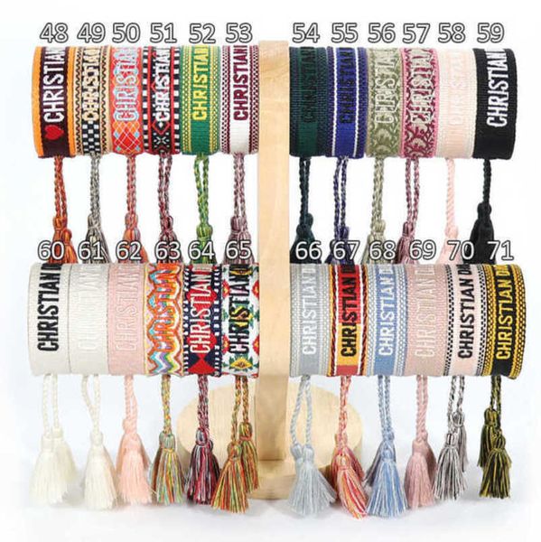 

women's luxury bracelets fashion brand d designer bangle jewelry embroidered word bracelet letter rope woven tassel simple trinket girl, Golden;silver