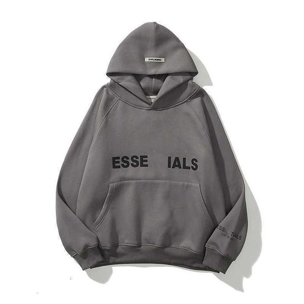 

hoodies sweatshirts designer luxury essential classic feel of god double line fashion brand new chest soup seal couple hooded sweat 3b, Black