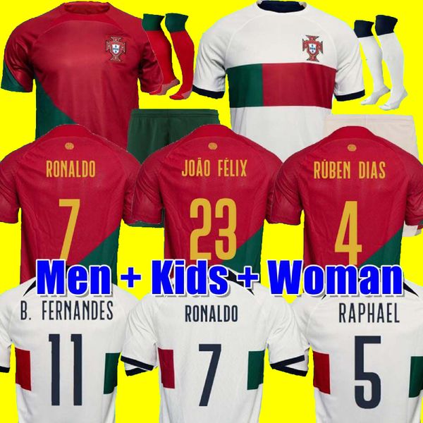 

22 23 portuguesa joao felix soccer jerseys ruben neves bruno fernandes portugieser 2022 portuguese football shirt men kids woman kit r.sanch, Black;yellow