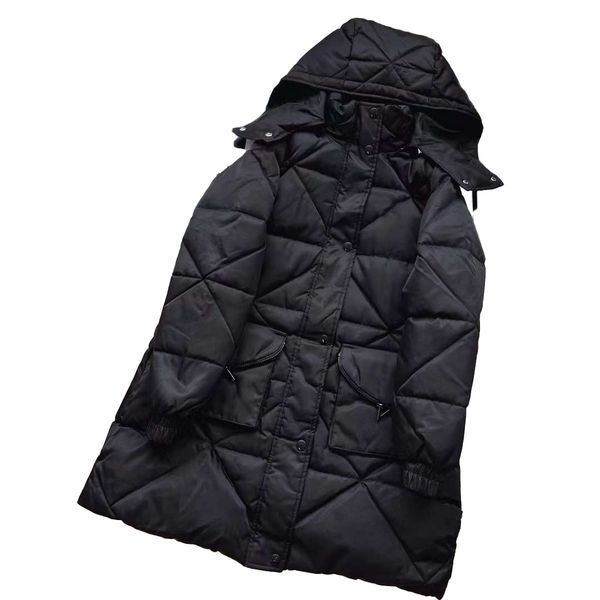 

men women designer luxury long down real puff jackets coat winter outdoor cold-proof thickened warm suit casual fashion streets hooded rhomb, Black