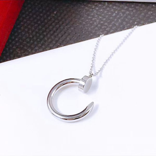 

18k nail necklace designer women's pendant for men and women valentine's day gift 316l stainless steel jewelry factory wholesale a, Silver