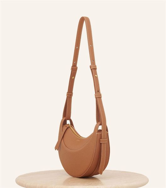 

bags briefcases shoulder polene numero dix half-moon bag full-grain textured/smooth calf leather tote designer zip closure crossbody women