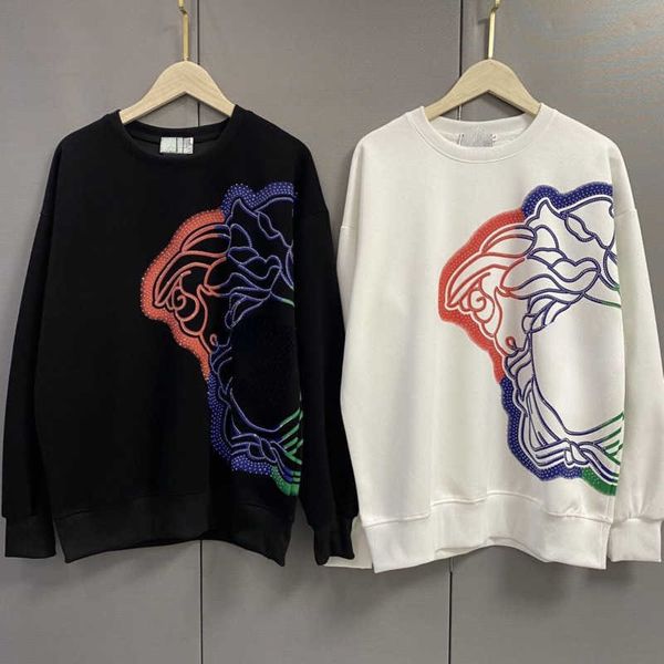 

vers designer hoodie mens sweatshirt medusa pullover sweater men women hip hop long sleeve tshirt loose casual sweat shirt, Black