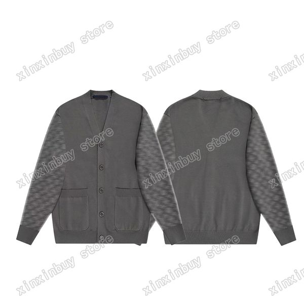 

xinxinbuy men designer hoodie sweater sleeve letter jacquard print paris cotton women black white grey s-xl, Black;brown