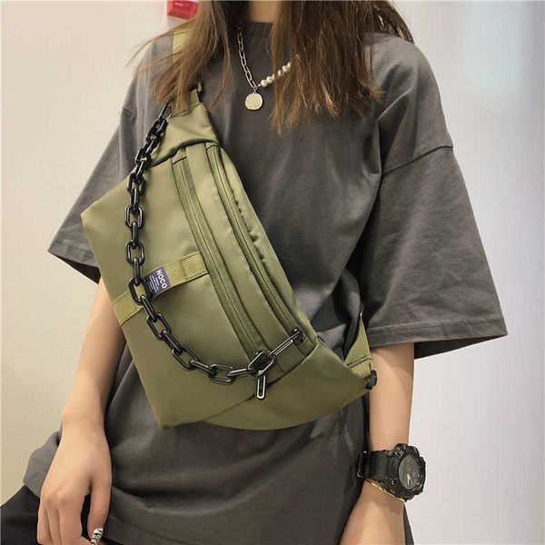 

evening bag trend casual fanny pack hip bags retro nylon belt chain shoul