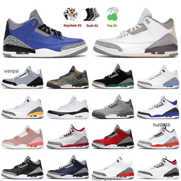 

2022 basketball shoes 3 3s iii jumpman blue cement medium grey knicks rvial fragment black cement laser oran jordas air shoe