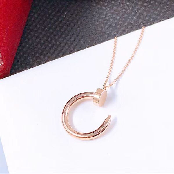 

18k nail necklace designer women's pendant classic valentine's day gift 316l stainless steel jewelry factory wholesale and retail, Silver