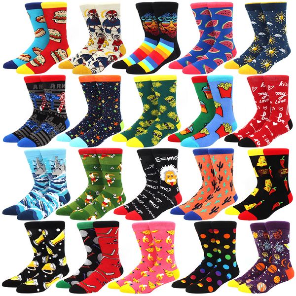 

socks 2022 new funny mens dot hip hop harajuku happy crazy cartoon cotton football animal beer food casual men 39s drop delivery smtt7, Pink;yellow