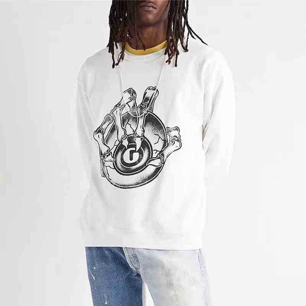 

fleece fashion designer deps galery 2022 skull multi brand cotton t hand shirt letter american printed terry round neck sweater men's a, Black