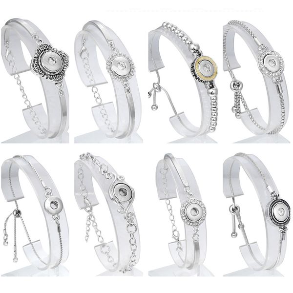 

charm bracelets new snap jewelry adjustable chain button bracelet metal bangles fit snaps drop delivery 2022 smtgb, Golden;silver