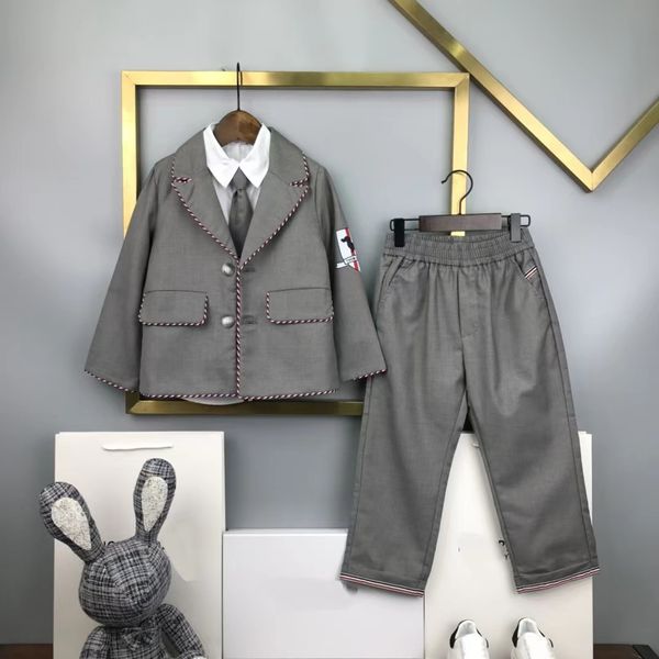 

youth boy clothe set designer kid fashion autumn jacket and pants toddler girls gym sport suits clothing sets 110-160 cm send with box, White