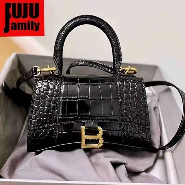 

designer hourglas bags balencaigass handbags high configuration alligator grain hourglas portable fashion ins cowhide small messenger chang