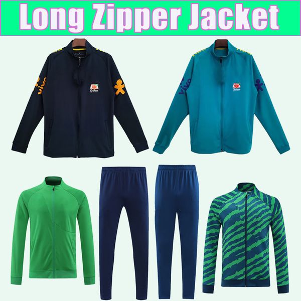 

22 23 vini jr jacket tracksuit kit suit soccer jersey casemiro neymar j r g. jesus p. coutinho t. silva pele marcelo full zip training wear, Black