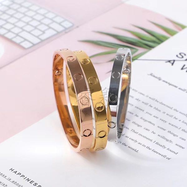 

love screw bangle designer bracelet luxury jewelry ladies bracelet classic 5.0 gold-plated silver rose gold never fade, Black