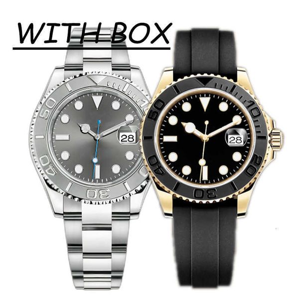 

watches montre de luxe mens yacht style 40mm silver dial master automatic mechanical sapphire glass classic model folding wristwatch csse, Slivery;brown