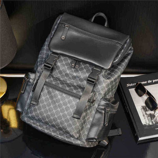 

school bag fashion backpack men man leather lapbag waterproof designer male travel bagpack mochila 2022 220728