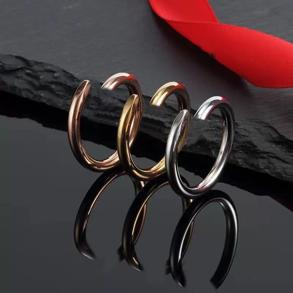 

love nail ring 2.6 mm luxury high-quality titanium steel gifts for men and women will never fade, Silver