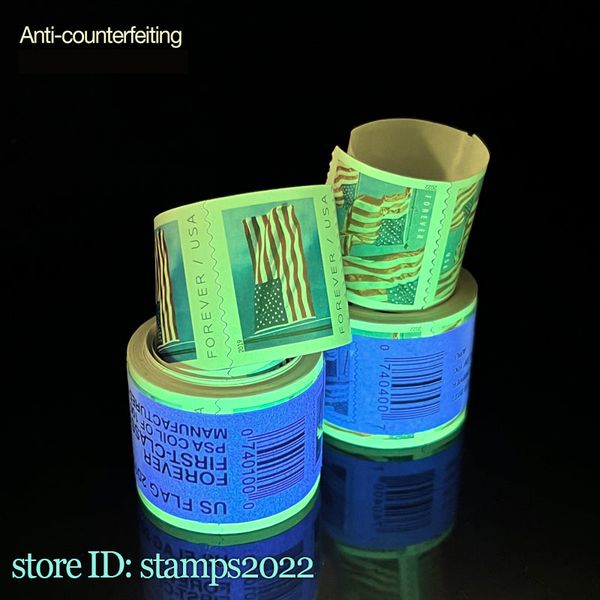 

2022 forever u.s. flags us - roll of 100 first class mailing supplies postal service wedding invitation celebration anniversary, Black