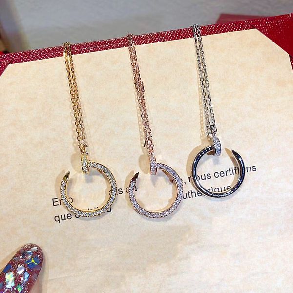 

european and american nail necklace designer pendant classic 18k gold lovers gifts 316l stainless steel jewelry factory wholesale, Silver
