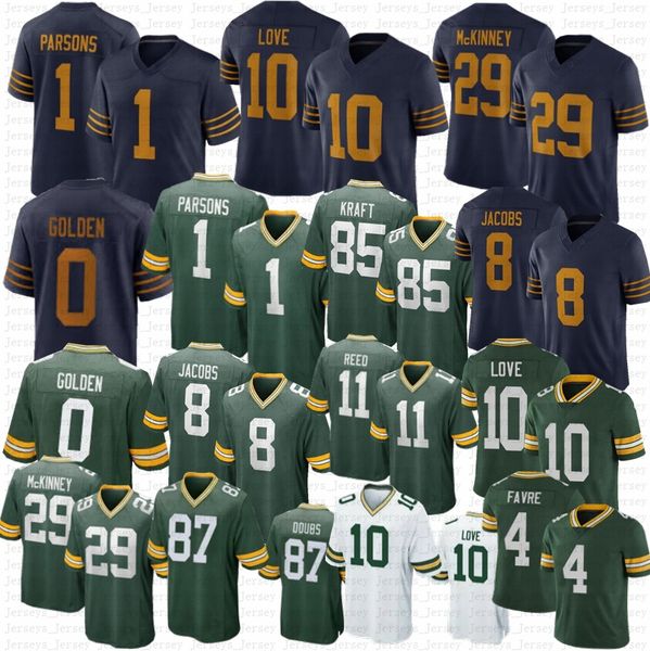 2025 New Love Josh Jacobs Matthew Golden Micah Parsons Football Jersey Musgrave Walker Wyatt Morgan Starr Gary Wicks Edgerrin Cooper Jayden Reed McKinney KRAFT