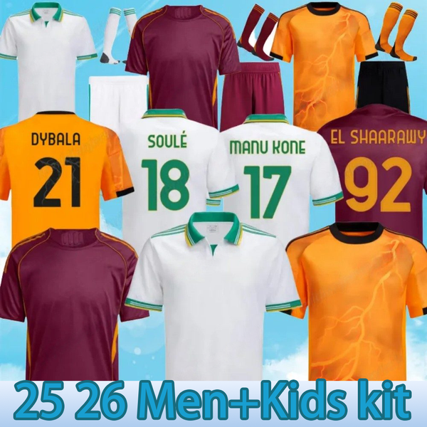 

25  Maglia Roma Third Soccer Jerseys 2025 2026 PELLEGRINI home Away Pellegrini KONE CRISTANTE Dovbyk DYBALA Football Jersey Shirts Kit Players fans Men Kids, 25/26 away player adult