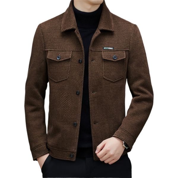 Men's Thick Casual Coat High Quality Lapel Trend Spring Autumn Jacket 2025 New Middle-aged Dad Wear Top All S-4XL