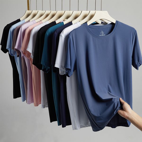 

couples ice cold round neck t shirt lightweight breathable moisture wicking for summer comfort, Men's navy blue