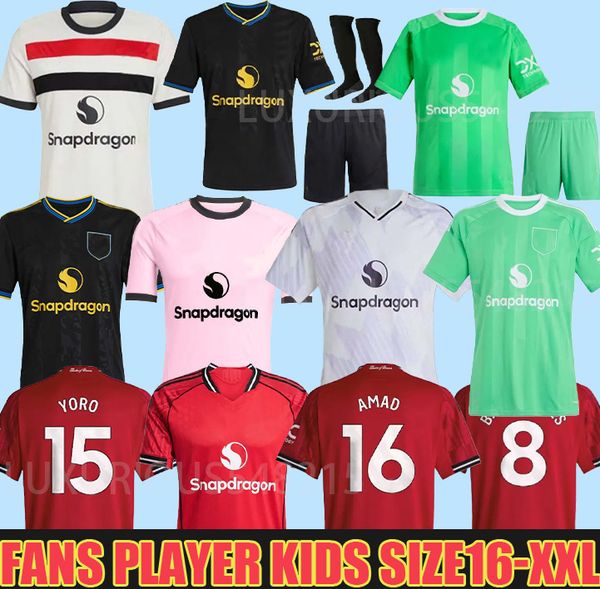 

2025 GARNACHO CUNHA HOJLUND MAINOO MOUNT football shirt Soccer Jersey Pre match Stone Roses MARTINEZ CASEMIRO RASHFORD B. FERNANDES 25 26 kit kids tops 999, 24 25 third