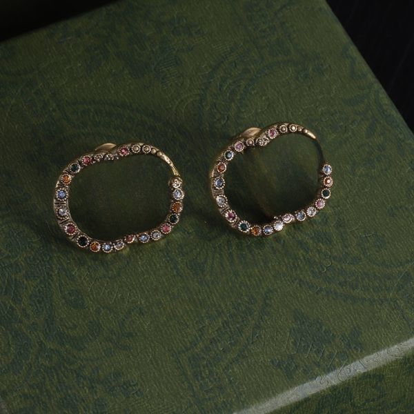 

High-quality Vintage Letter Earrings in 14K Gold Designer Earrings with Distressed Diamond Metal Perfect Choice for Women's Wedding Parties and Valentine's Day