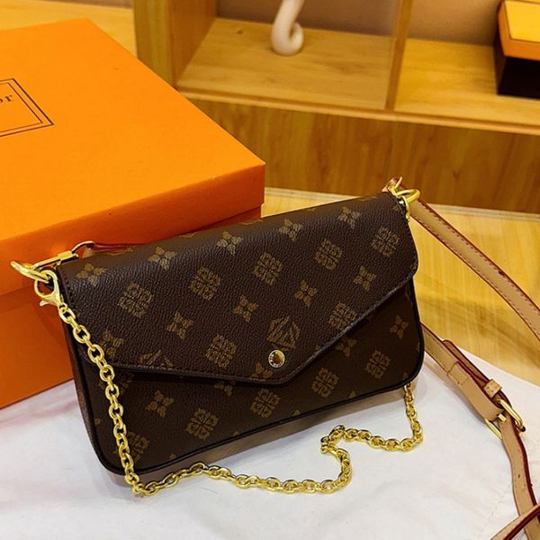 

Women's 2025 early spring new versatile fashion printed mahjong bag temperament envelope bag shoulder messenger bag, Coffee