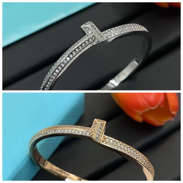 

T-shaped Bracelet with Diamonds Luxurious Diamond Bracelet Designer T-shaped Bracelet High-quality Women's Bracelet Brand Gift Two Colors Holiday Gift