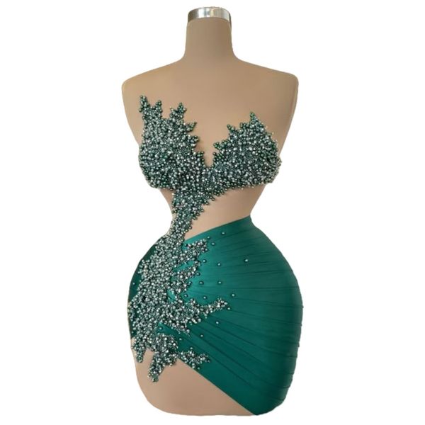

Chic Hunter Greem Sheath Cocktail Dress Satiin Peals Beaded Sweetheart Short Mini Graduation Homecoming Dresses For Special Occasions Sweetheart Gowns, Champagne