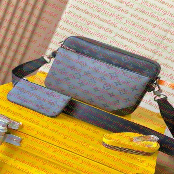 

Mens Totes Bag Handbags Purses Fashion Handbags Men Leather TRIO Messenger Bags Luxury Shoulder Bag Make up Bag Tote bags, Silver