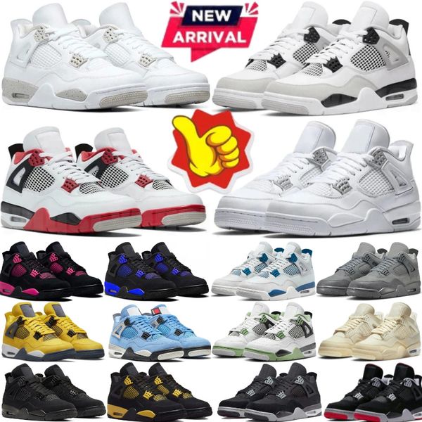 

Plus Size US 14 15 16 Basketball Shoes Fear Navy Military Blue Bred Red Cement White Thunder Yellow Wet Pine Green Craft Photon Dust Medium Olive Oreo Sneakers 4s, #-20