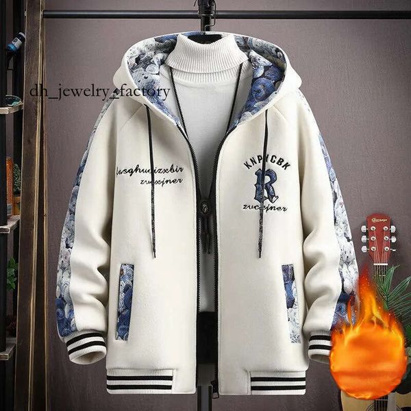 

Free shipping Jacket designers with Velvet and Hoodie Thick Coat Youth Top Men's Coat new 8ce, Black